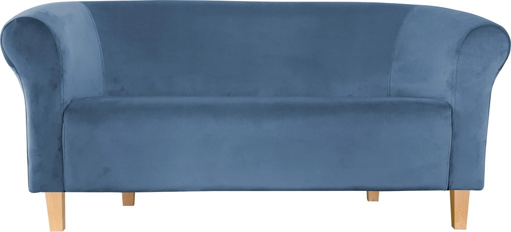 Sofa Milo tkanina Welur wygodna sofa tapicerowana do salonu i poczekalni : Kolor nogi - Drewno, Kolor tkaniny - VELVET - MG33, Typ tkaniny - Velvet, Wysokość nogi - 15 cm
