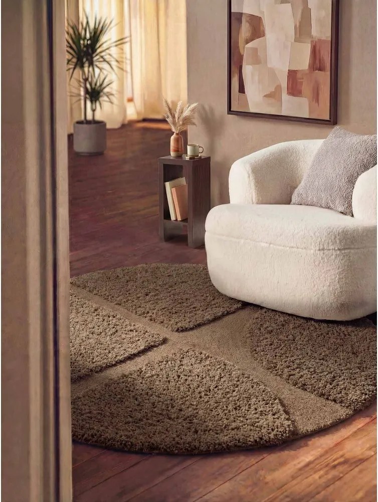 Brązowy okrągły dywan tkany ręcznie ø 160 cm Lambeth Jasper – Ted Baker