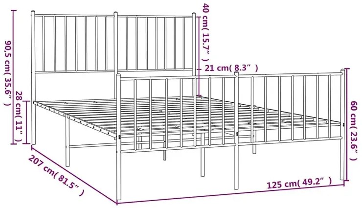 Białe metalowe łóżko industrialne 120x200 cm Vedo