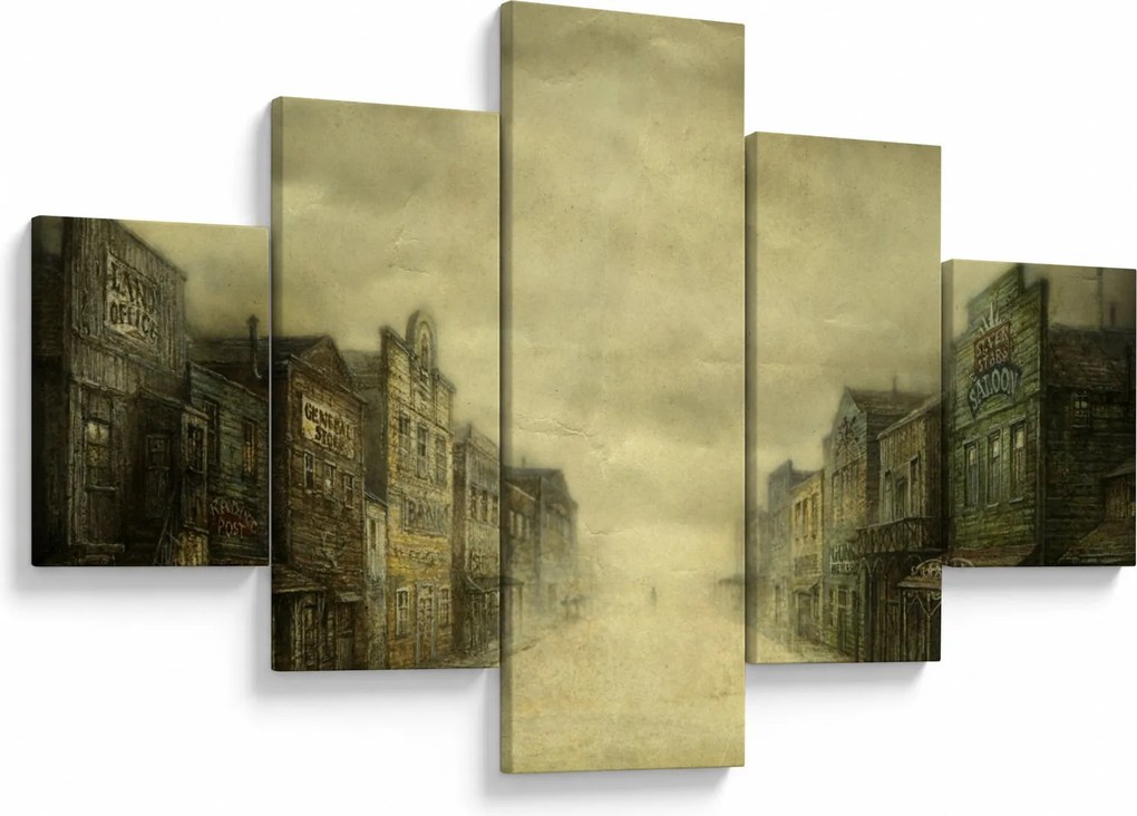 Obraz westernowego miasteczka (125x70 cm)