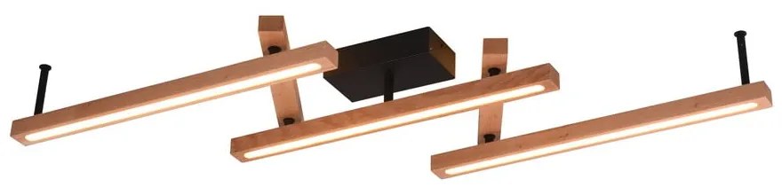 Czarno-naturalna lampa sufitowa LED ze zdalnym sterowaniem 10x180 cm Bellari – Trio