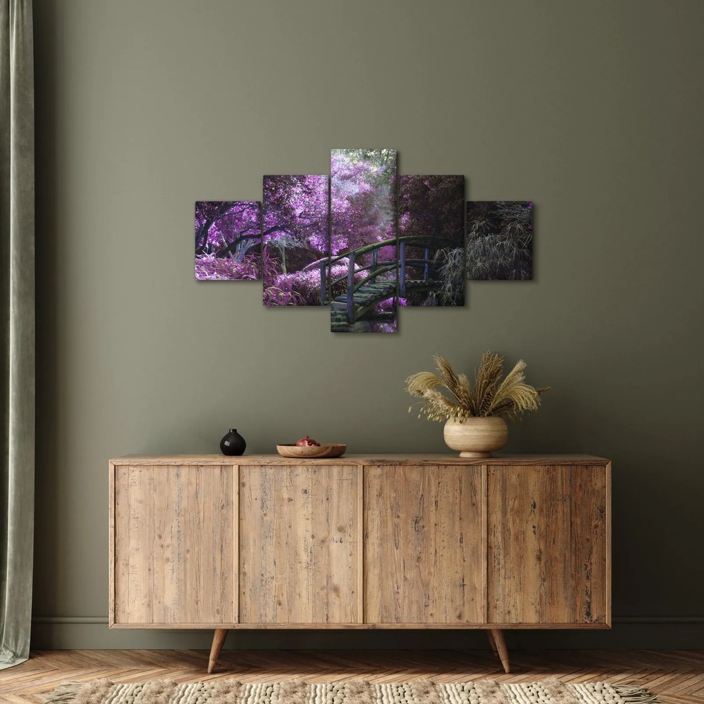 Obraz fioletowego ogrodu (125x70 cm)