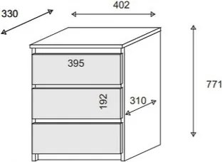 Komoda ALLEGRA 40 cm do Salonu Sypialni Dąb sonoma