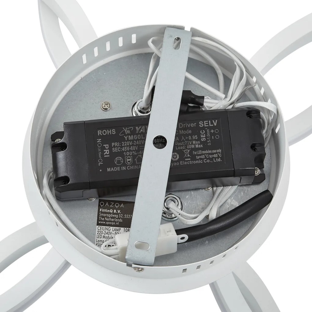 Lampa sufitowa biała z LED z 3-stopniową regulacją ściemniania 4-punktowa - Navara