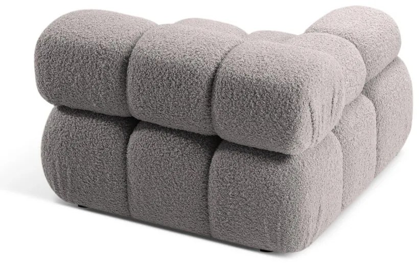 Jasnoszary moduł sofy z materiału bouclé (lewostronny) Bellis – Micadoni Home