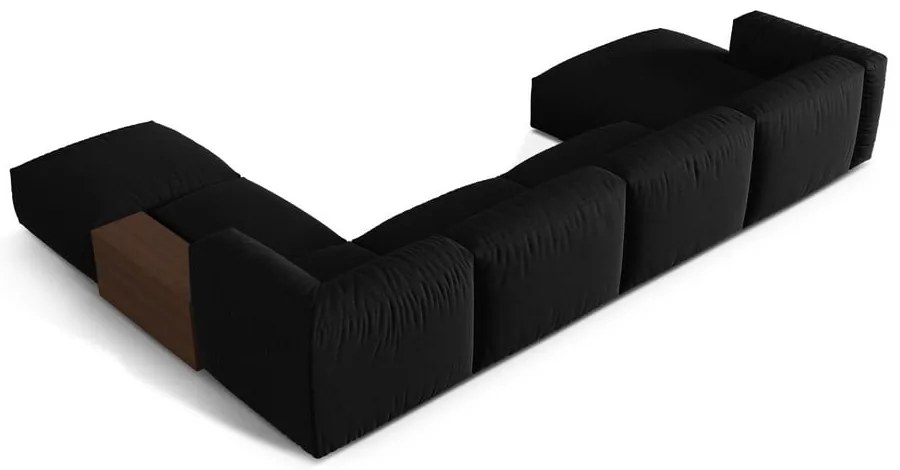Czarny narożnik modułowy (prawostronny/w kształcie litery U) Martina – Micadoni Home