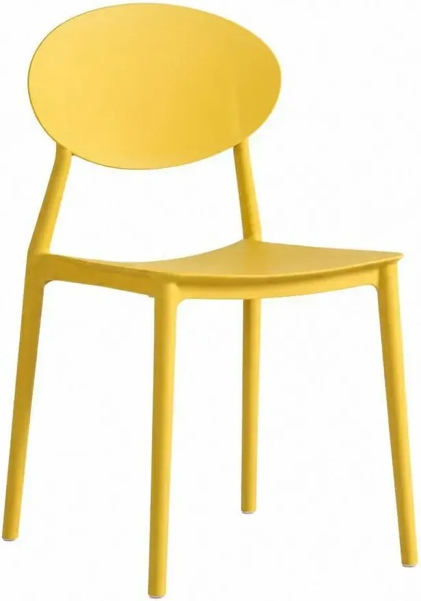 Żółte sztaplowane minimalistyczne krzesło nowoczesne R5-P17