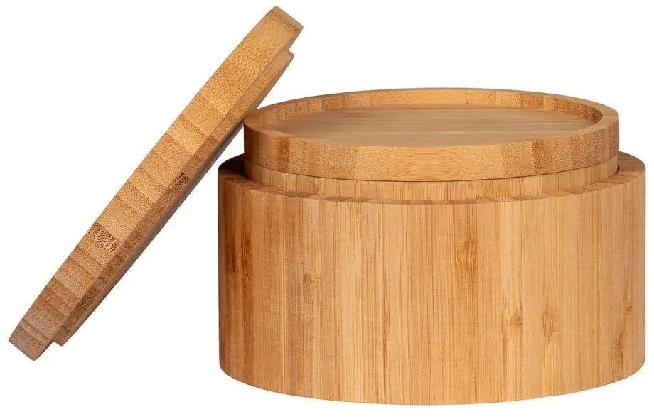 Bambusowe pojemniki zestaw 2 szt. z pokrywką/dekoracyjne w naturalnym kolorze ø 15x8 cm Chefalu – House Nordic