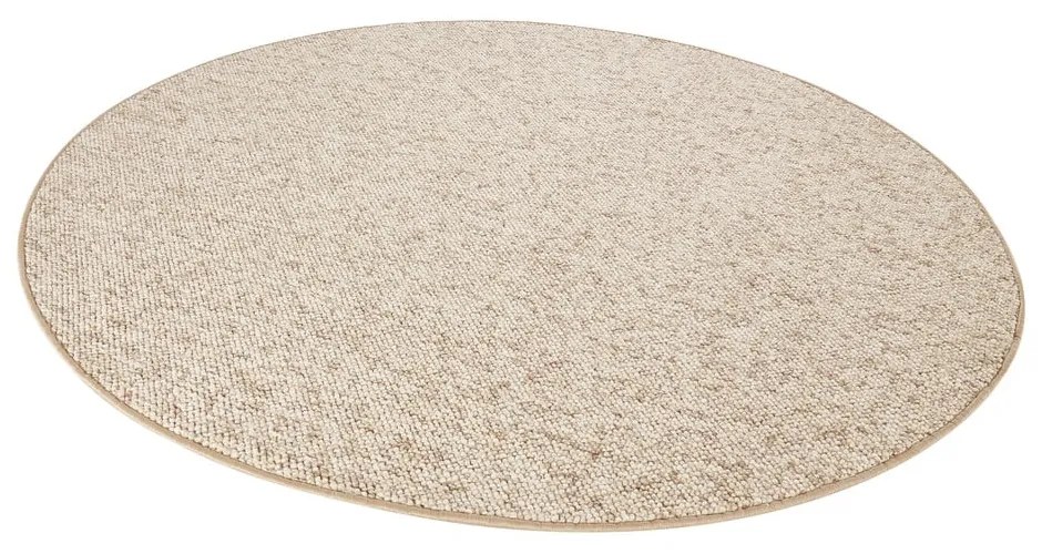 Jasnobrązowy okrągły dywan ø 133 cm Wolly – BT Carpet