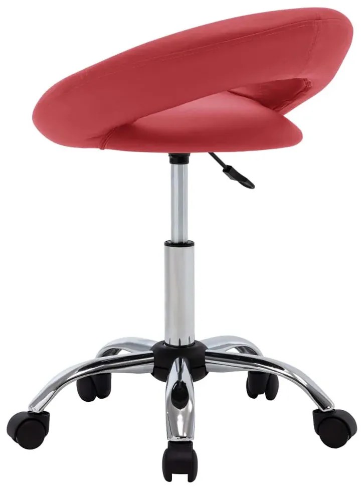 Tapicerowany hoker na kółkach czerwone wino N1-N84