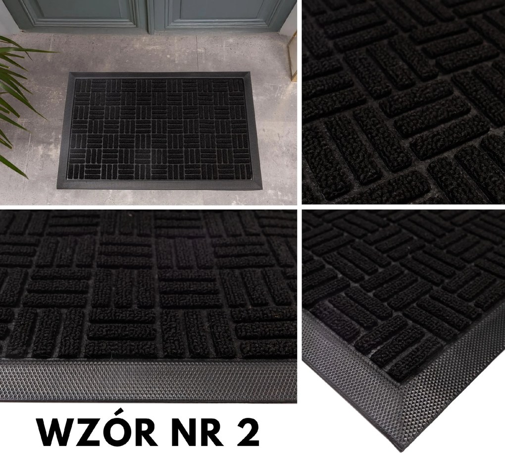 Wycieraczka 40x60cm materiałowa z gumowym spodem i krawędziami estetyczna