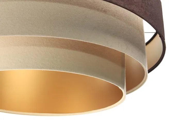 Okrągła welurowa lampa wisząca z abażurem - S444 T5-M31