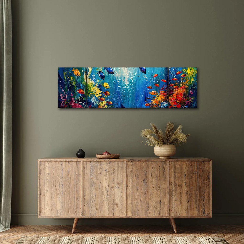 Obraz - Malowanie podwodnego świata (170x50 cm)