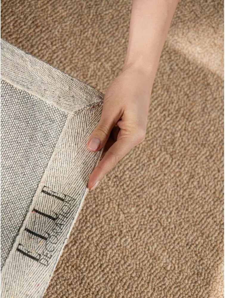 Wełniany dywan tkany ręcznie w naturalnym kolorze 140x200 cm Puristic Knots – Elle Decoration