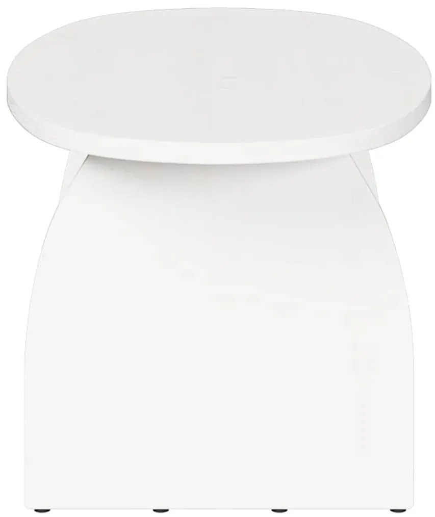 Biały owalny stolik kawowy z drewna R3-P25