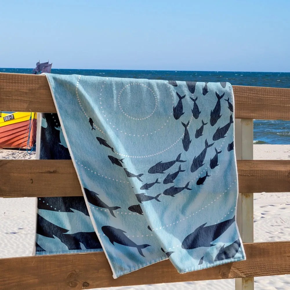 Niebieski ręcznik plażowy 90x180 cm Shoal – DecoKing