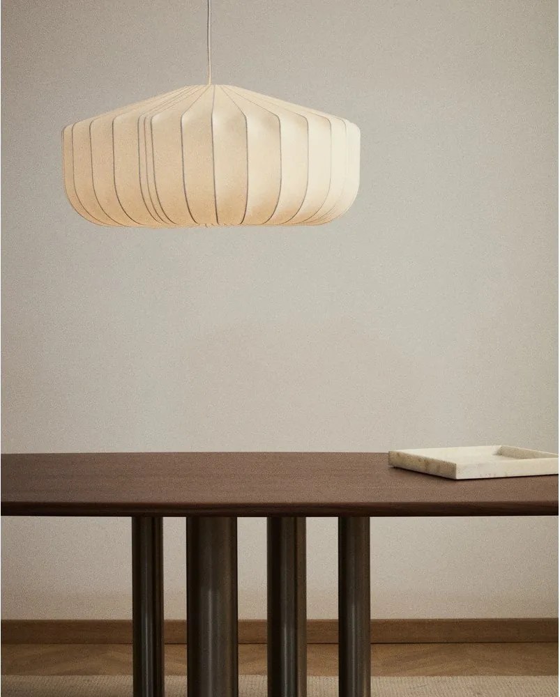 Biała lampa sufitowa z tekstylnym kloszem ø 76 cm Somar – Kave Home