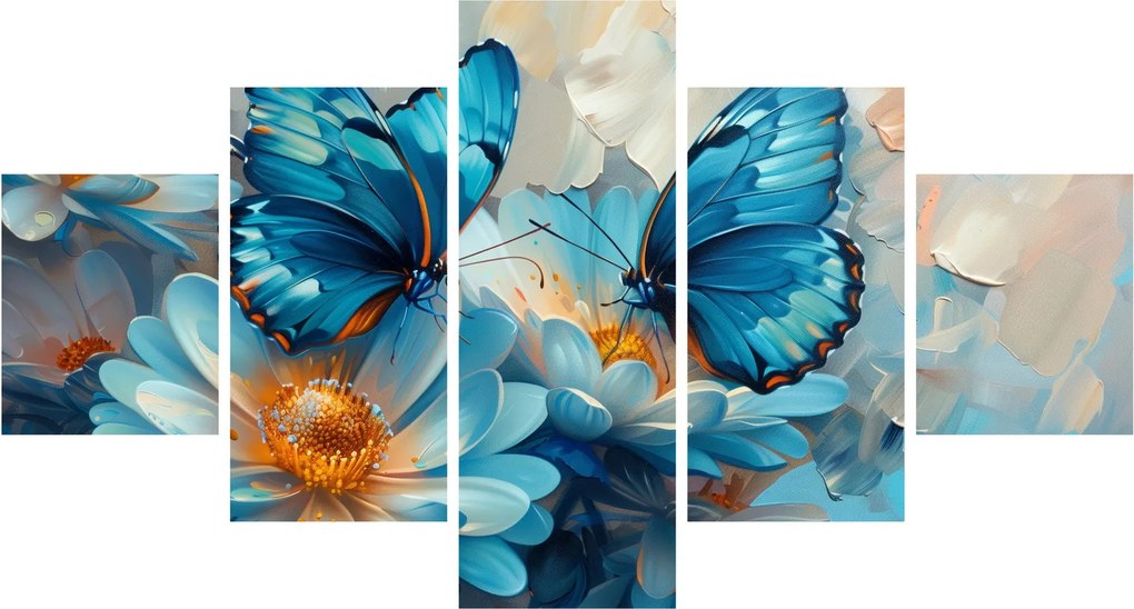 Obraz - Niebieskie motyle (125x70 cm)