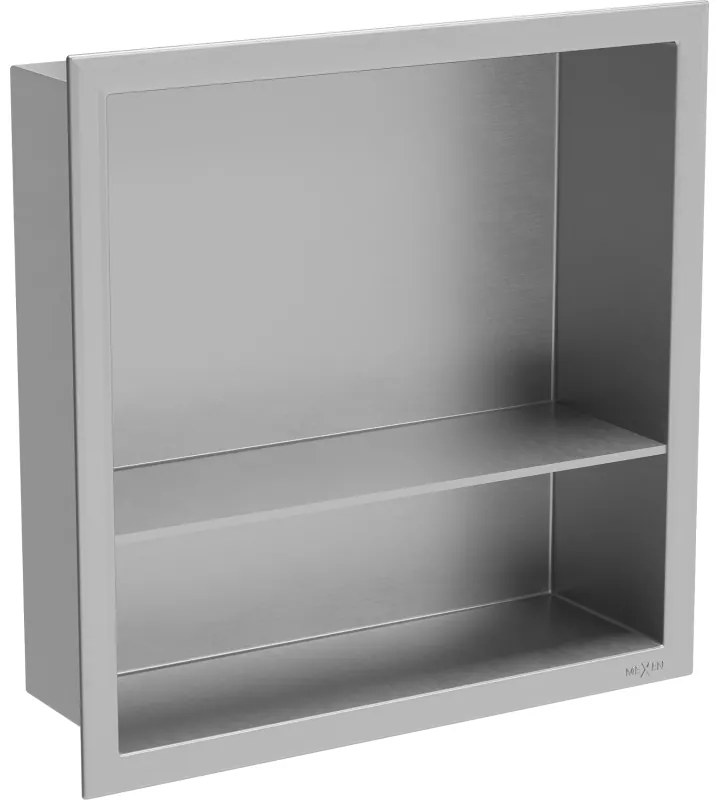 Mexen X-Wall-R półka wnękowa z kołnierzem i półką 30 x 30 cm, inox - 1910303010S