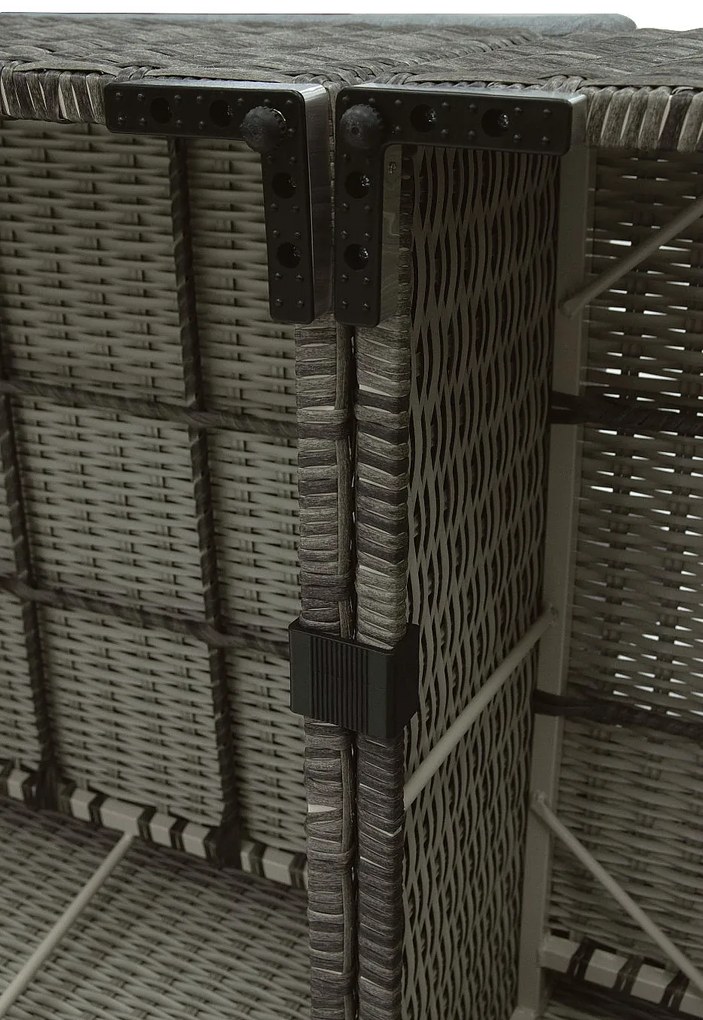 Zestaw rattanowy MALIBU dla 8 osób (szary)