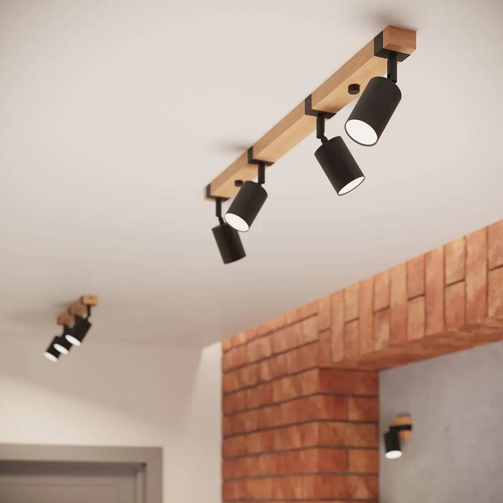 Listwa oświetleniowa FAGER 4 czarna SOLLUX LIGHTING