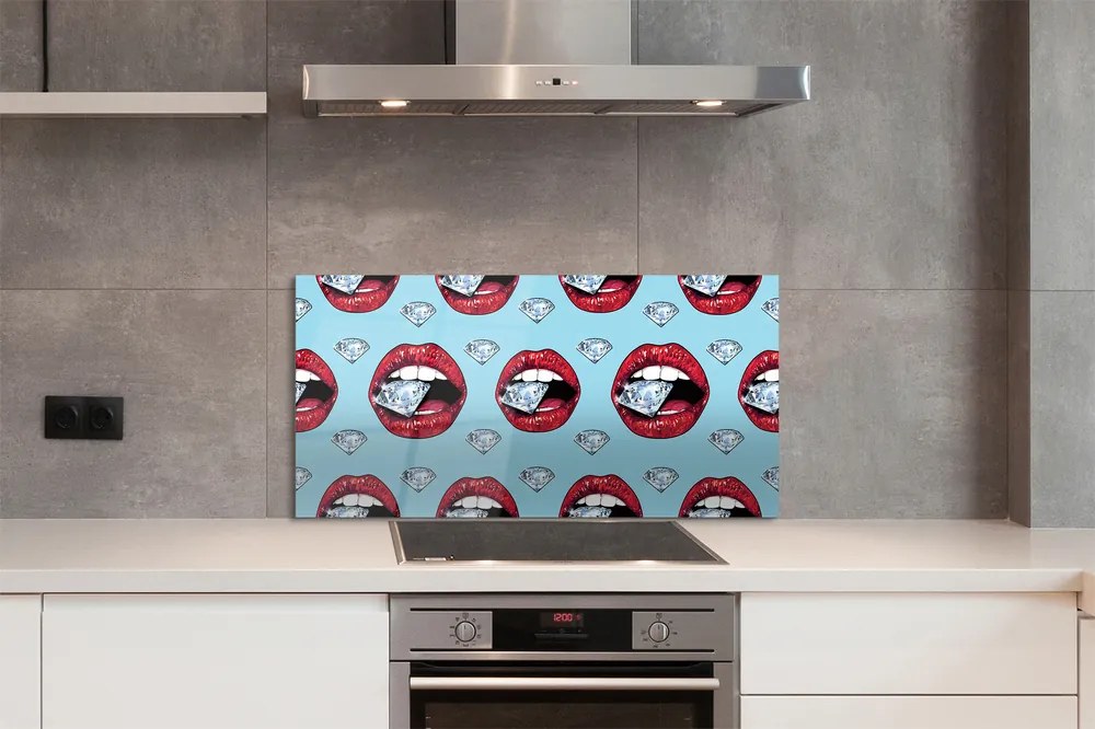 Szklany Panel Diamentowe Usta