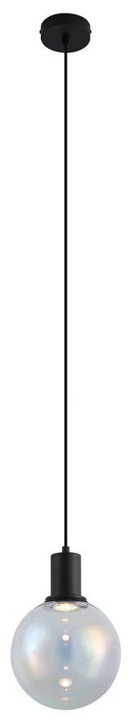 Designerska lampa wisząca czarna ze szkłem tęczowym 20 cm - MallonDesignerski Oswietlenie wewnetrzne