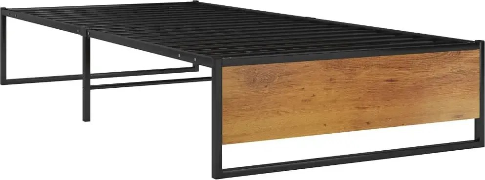 Czarne metalowe łóżko industrialne 100x200 cm F1-W22