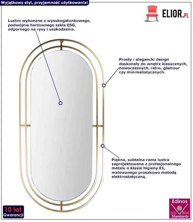 Zlote Lustro Owalne L4-M26