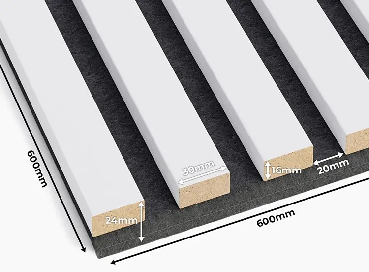 Panele akustyczne 6 szt. biały mat K5-A30