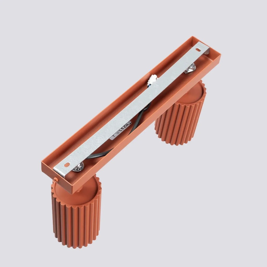 Listwa oświetleniowa 2-punktowa KARBON 2L ochra czerwona ryflowana SOLLUX LIGHTING