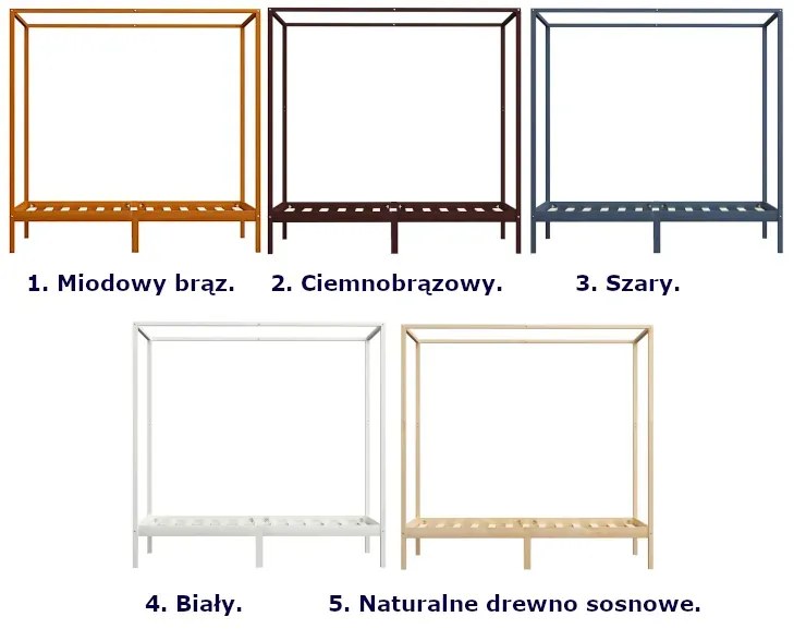 Łóżko w kolorze naturalnego drewna sosnowego 90x200cm - Tamai