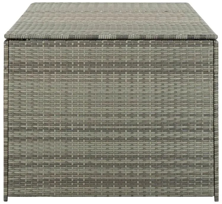 Szara skrzynia rattanowa na narzędzia ogrodnicze T2-M49