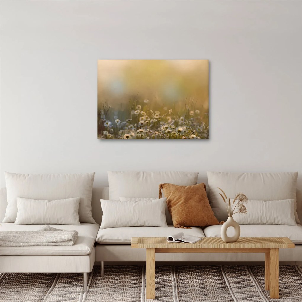 Obraz - Obraz olejny stokrotek (70x50 cm)