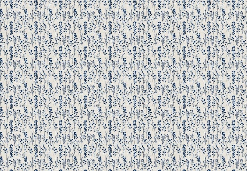 Fototapeta - Niebieskie wzorzyste kwiaty (196x136 cm)