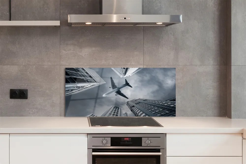 Panel nad Blat Kuchenny Samolot nad Miastem pod Chmurami