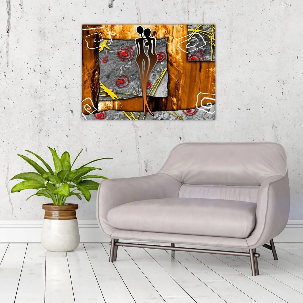 Obraz na szkle starożytnego obrazu (70x50 cm)