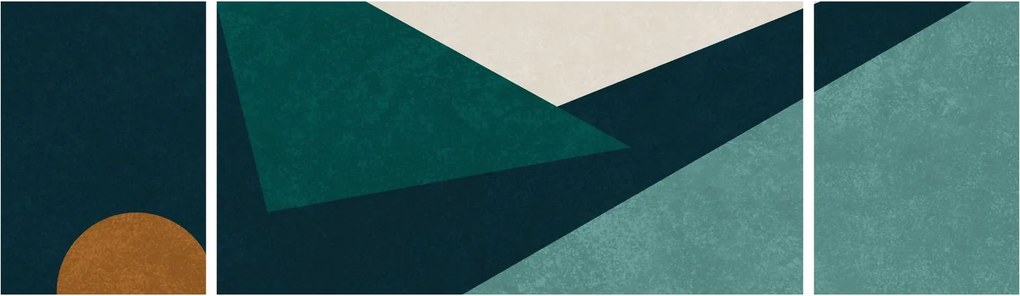 Obraz - Abstrakcja kubistyczna (170x50 cm)