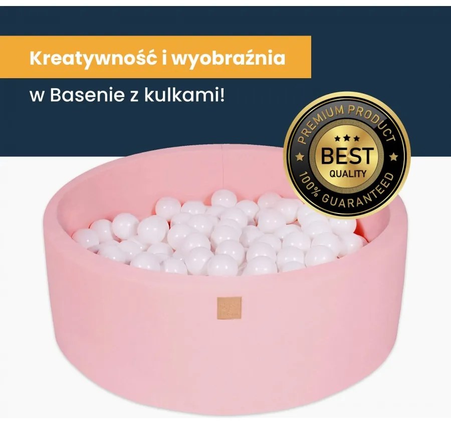 Okrągły suchy basen 90x40cm dla dziecka bez piłeczek, bawełniany, czarny - meowbaby®