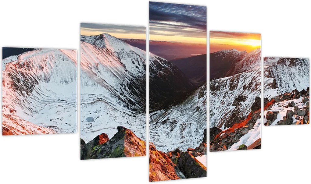 Obraz - Zimowa panorama górska (125x70 cm)