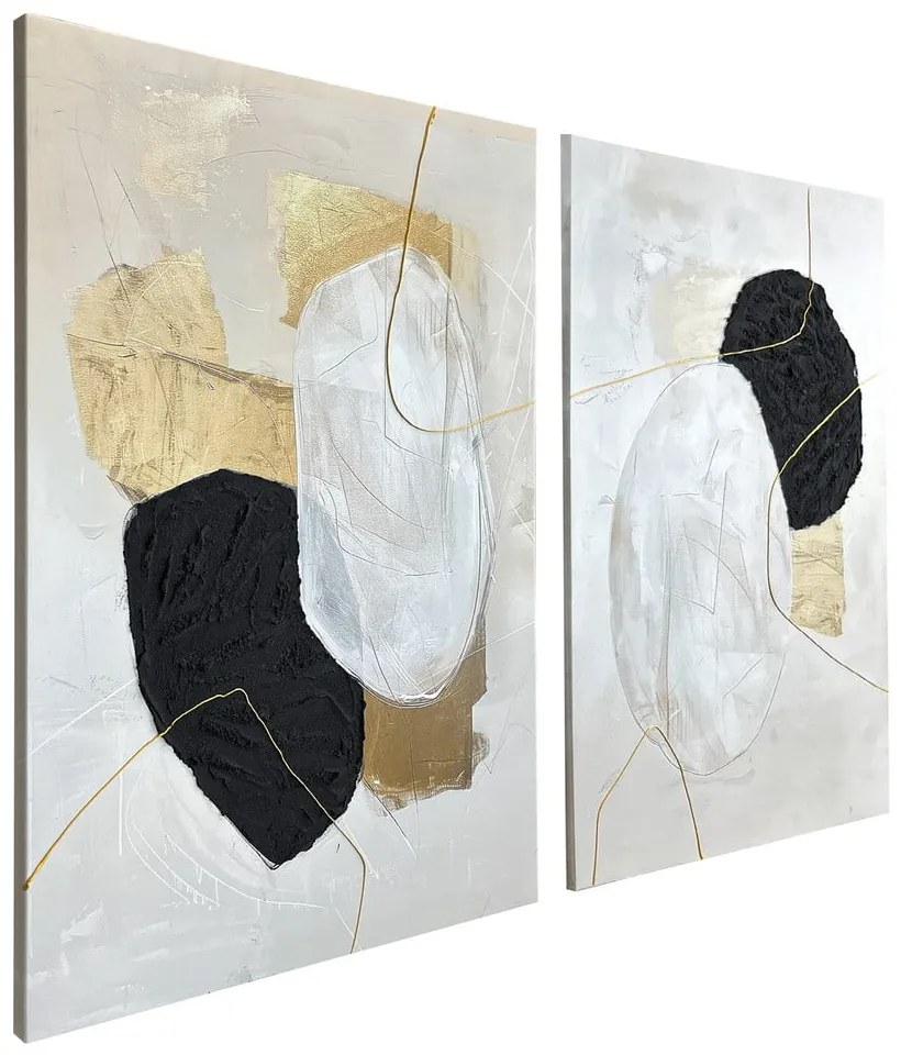 Obrazy z ręcznie malowanymi elementami zestaw 2 szt. 50x70 cm Crystal – Styler