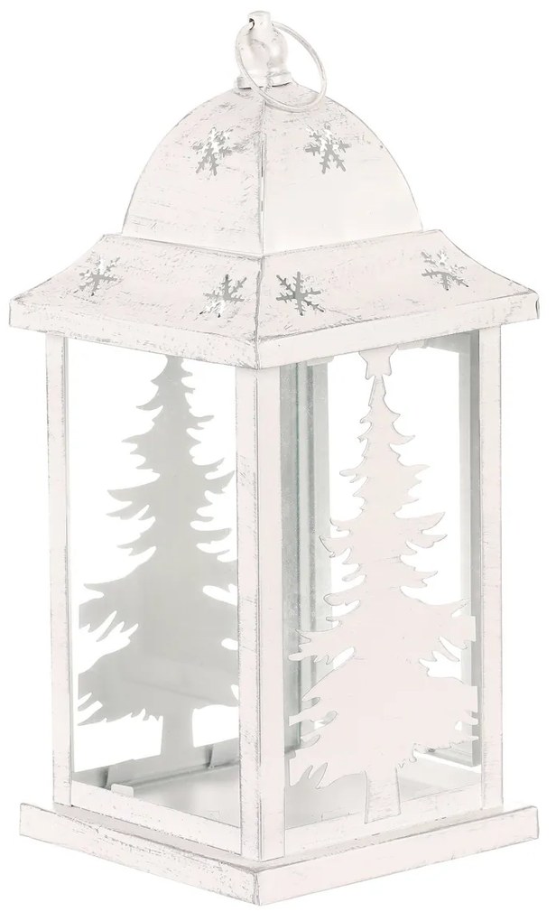 Metalowa latarnia Conifer, biała, 31 cm