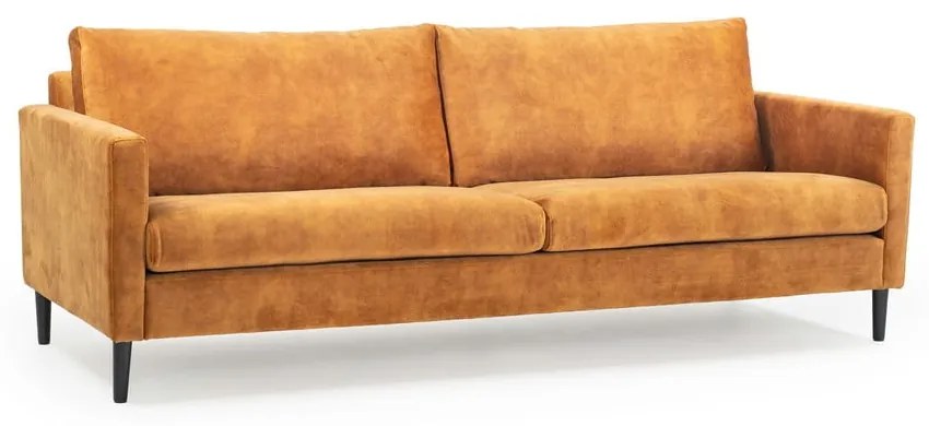 Żółta sofa z aksamitnym obiciem Scandic Adagio, szer. 220 cm