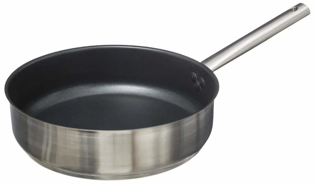 Patelnia ze stali nierdzewnej z pokrywką, powłoka nieprzywierająca, ⌀29,5 cm