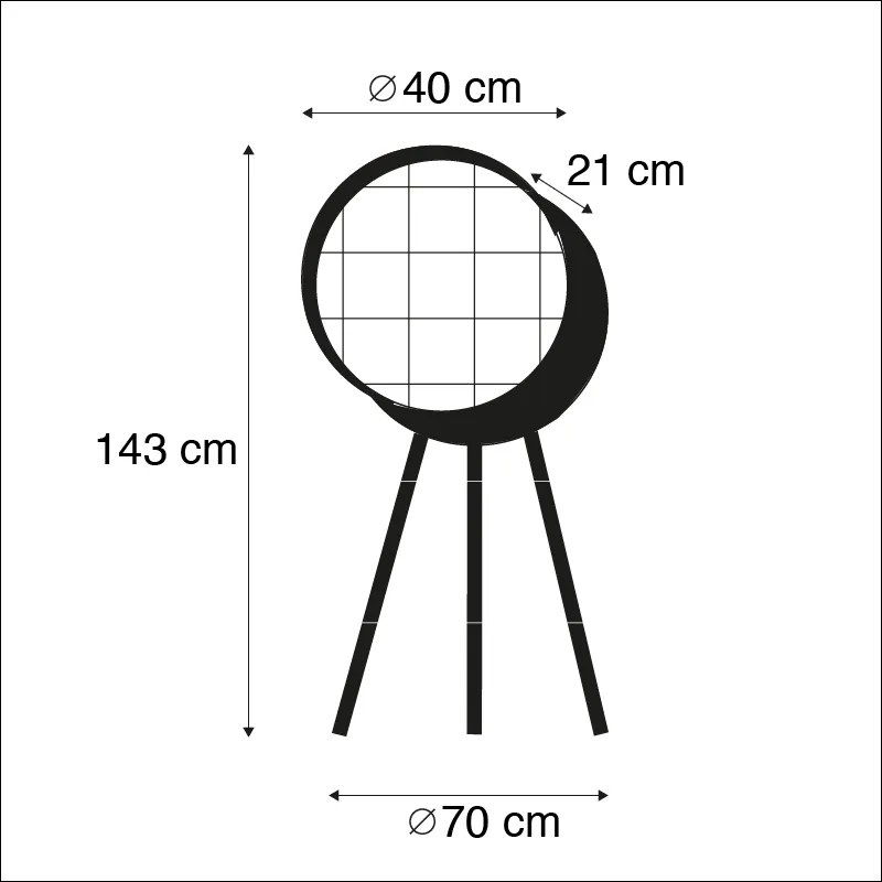 Lampa podłogowa w stylu vintage na bambusowym trójnogu zielona z miedzią - Barrel Retro Oswietlenie wewnetrzne