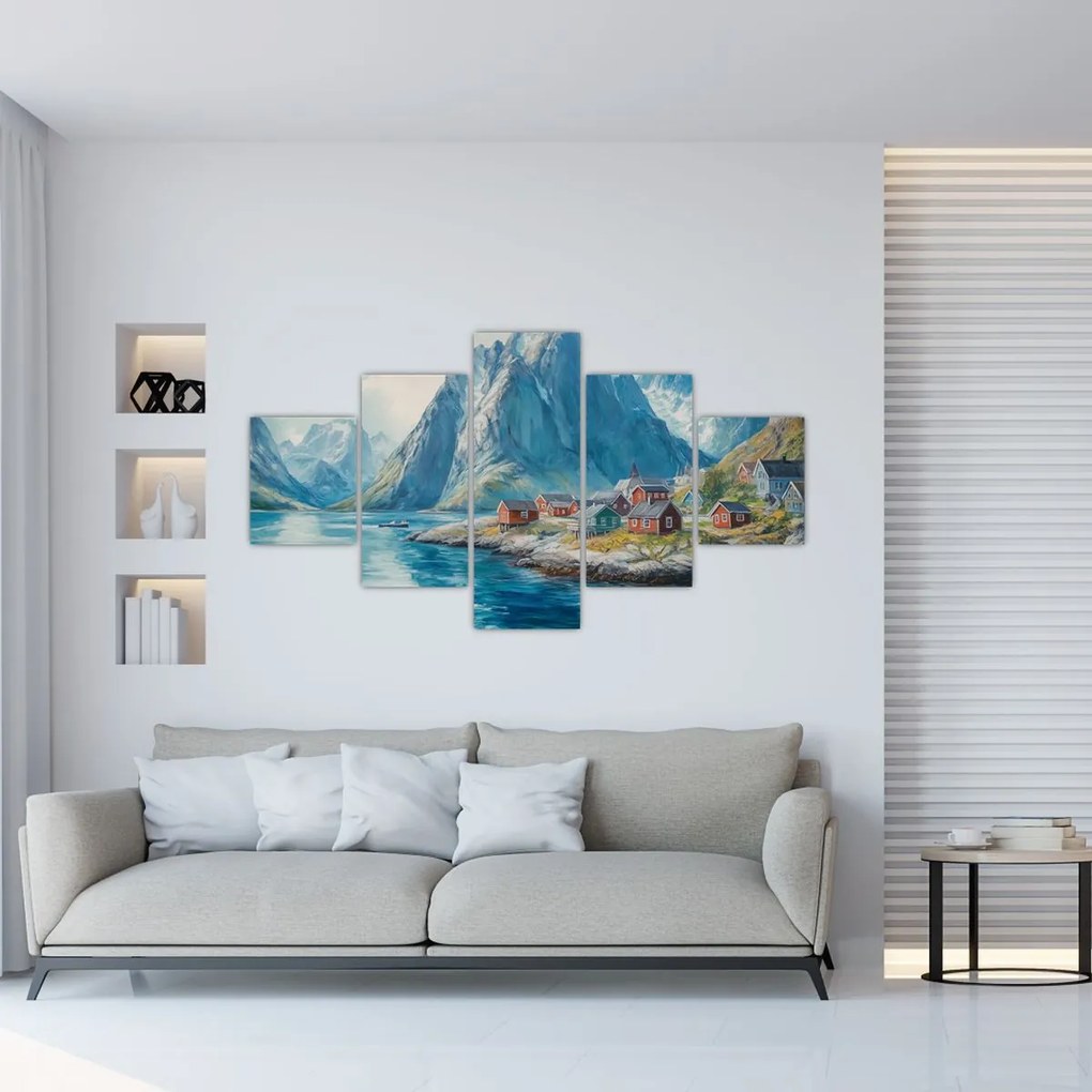 Obraz - Norweskie miasteczko (125x70 cm)