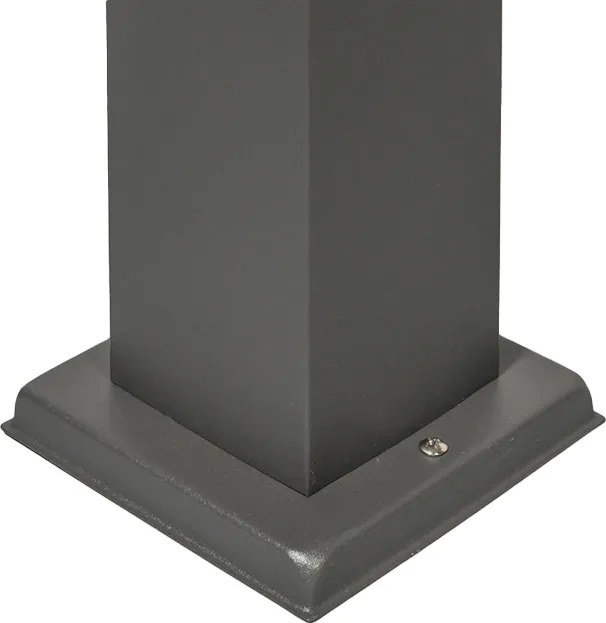 Nowoczesny słup ogrodowy 45cm ciemnoszary z opalowym kloszem IP44 - Malios