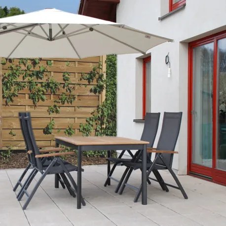 CONCEPT teak FSC - ogrodowy aluminiowy fotel rozkładany