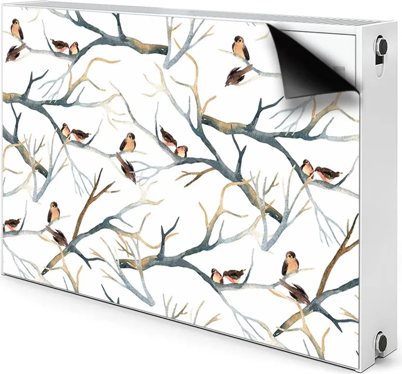 Maskownica dekoracyjna grzejnika Wróble na gałęziach