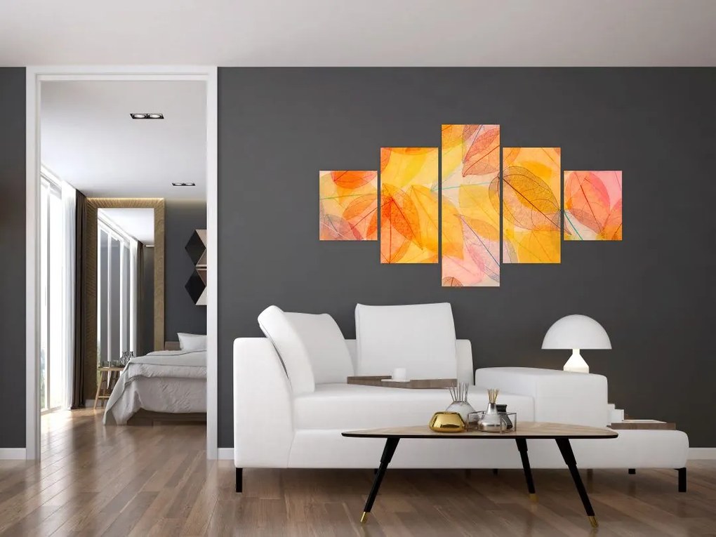 Obraz - Tło z jesiennych liści (125x70 cm)